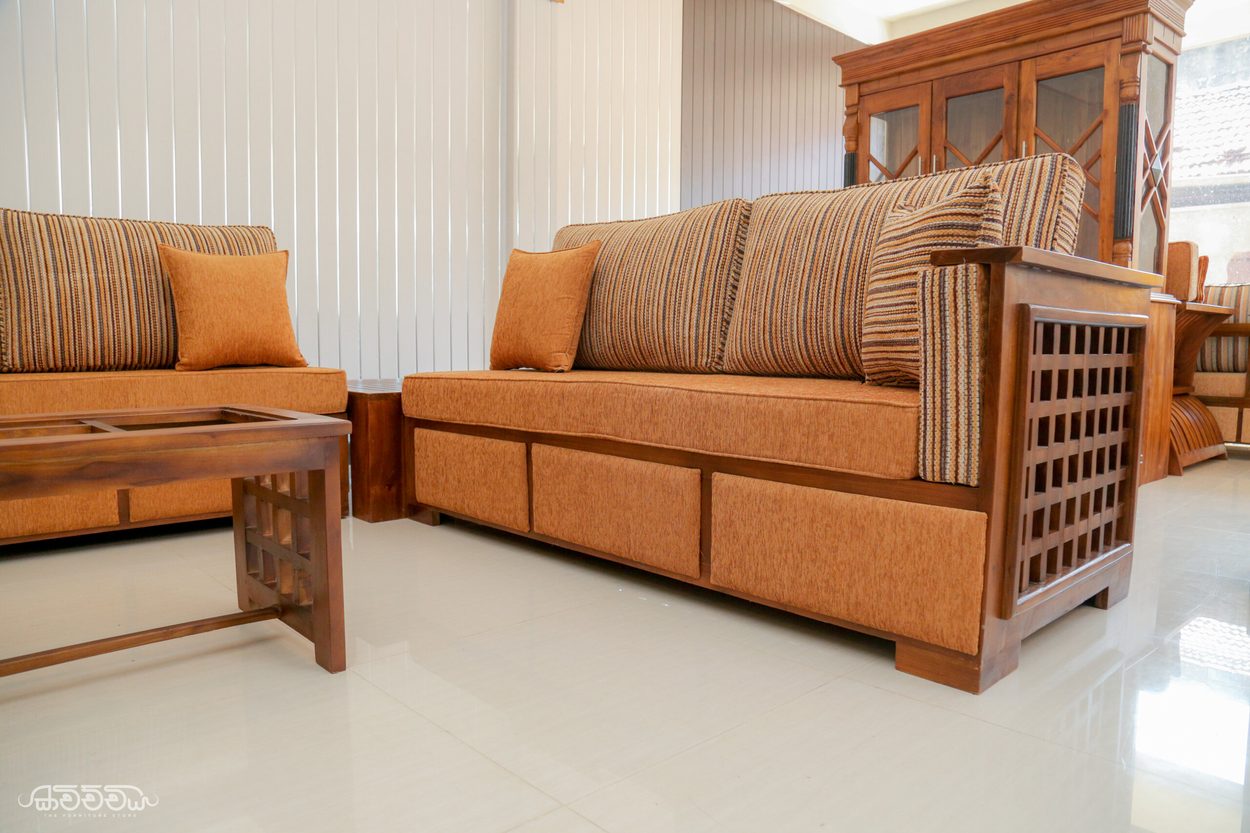 S9 - Teak Bend Sofa Kavichchiya Furniture