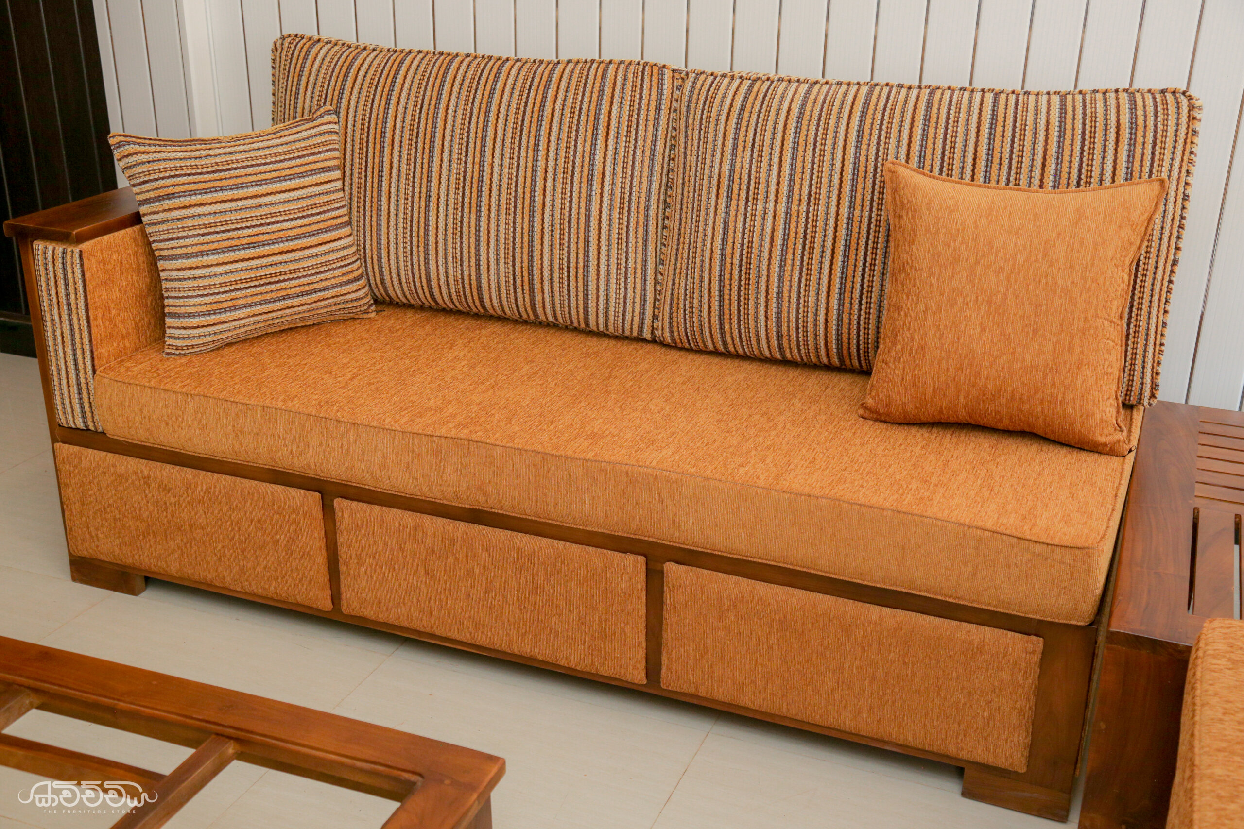 S9 - Teak Bend Sofa Kavichchiya Furniture